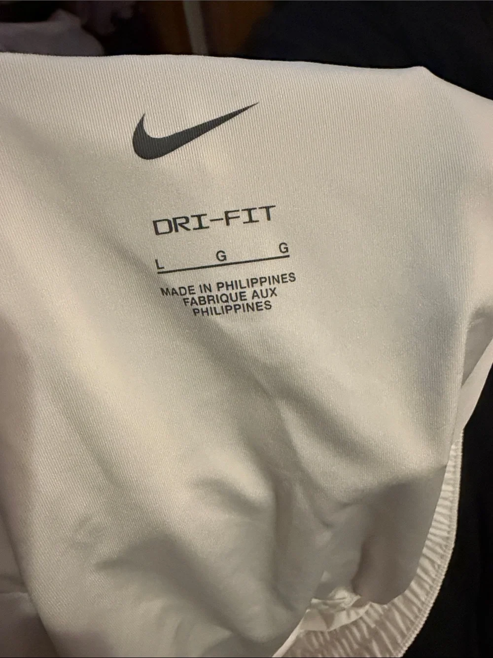Nike White Women's Athletic Shorts with Silver Swoosh